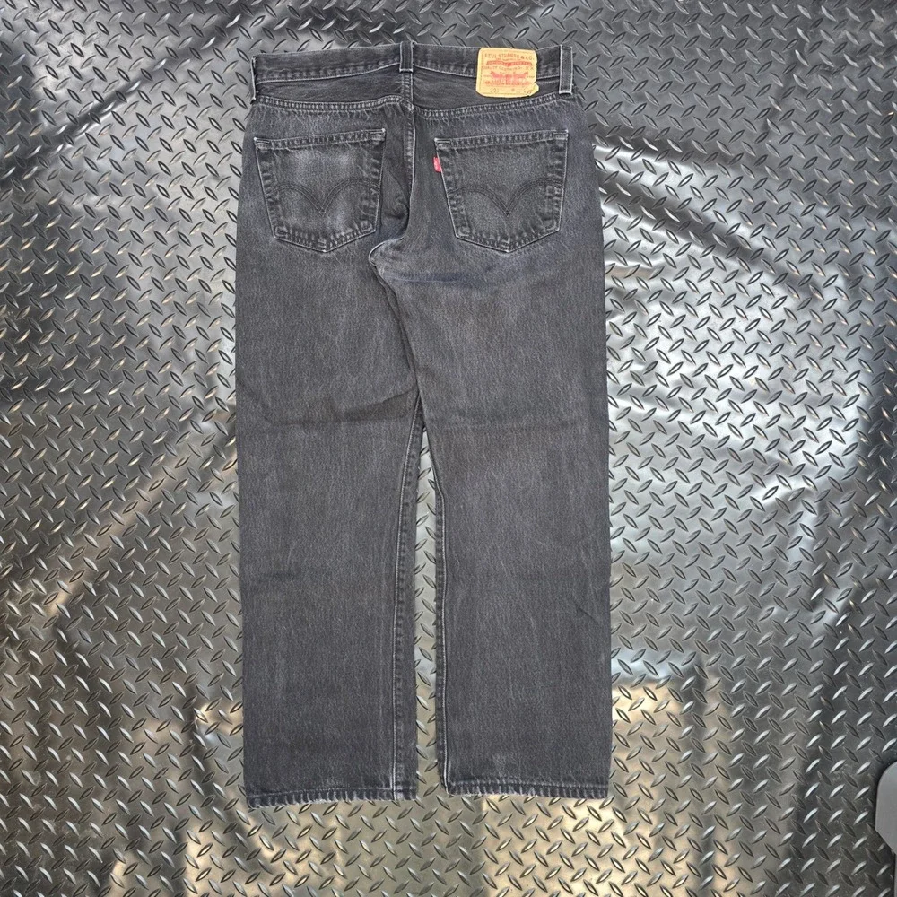 Levis 501 Original Fit Mens Faded‎ Black Straight Leg Button Fly Jeans 33x30